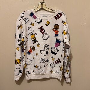 Peanuts White Crewneck with Colorful Characters